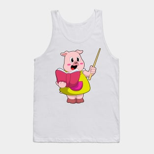 Pig as Teacher with Book Tank Top